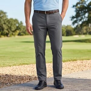 Roundtree & Yorke Performance Pants Mens 36x29 Gray Work Play Stretch Golf Chino